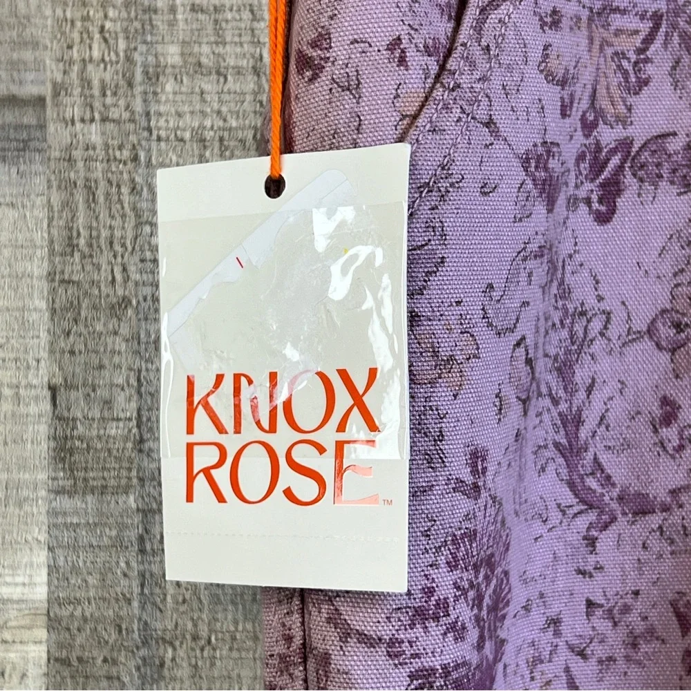 Knox Rose Large Floral Rose Print High Rise Straight Leg Pants with Pockets - Picture 6 of 10